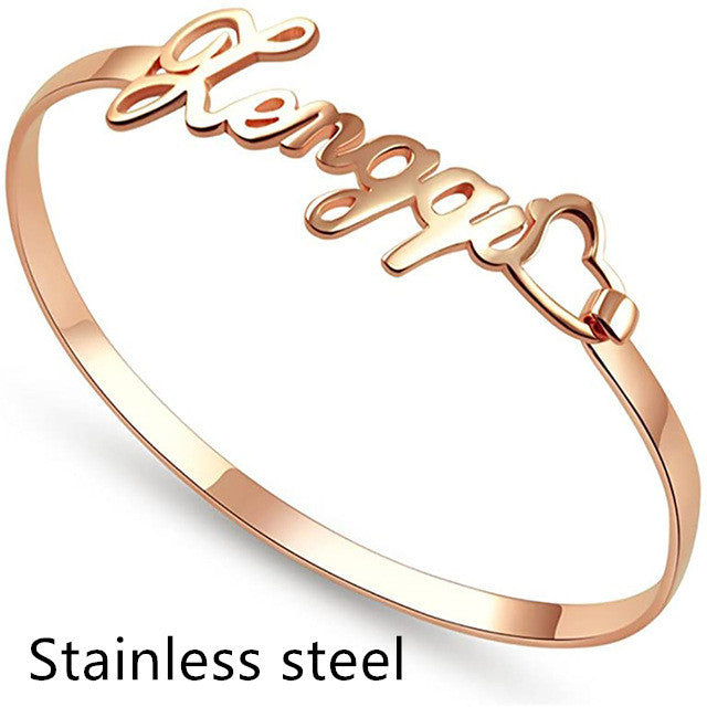 Personalized Heart Charm Bracelet