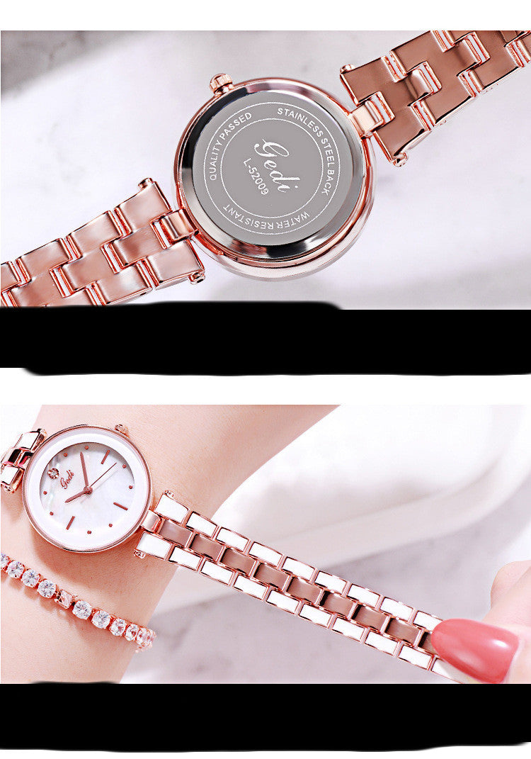 Elegant White Quartz Watch for Students & Fashion-Forward Women