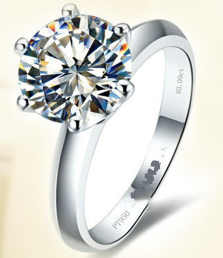 Gold-Plated Six-Claw Moissanite Ring