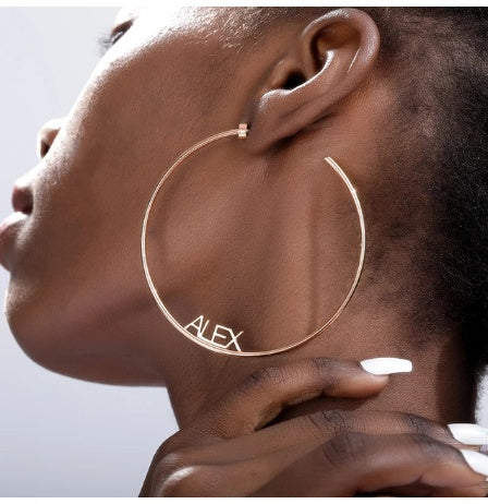 Custom Name Hoop Earrings