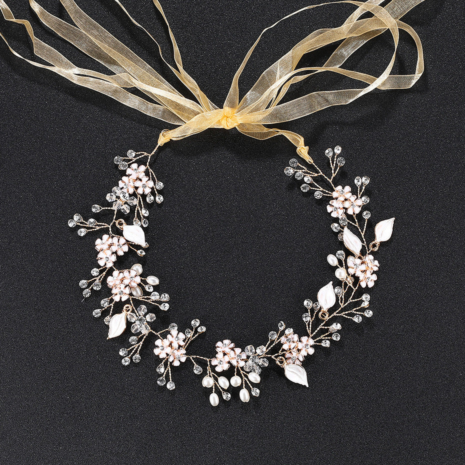 Pearl and Alloy Flower Headband