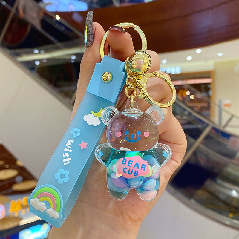 Liquid Oil Bear Keychain