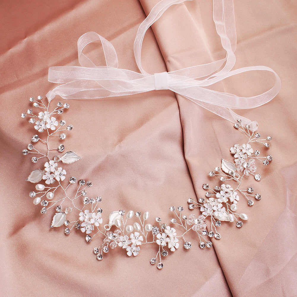 Pearl and Alloy Flower Headband