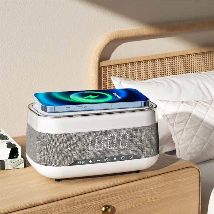 Intelligent Multifunctional Alarm Clock with Bluetooth Speaker & Wireless Charger