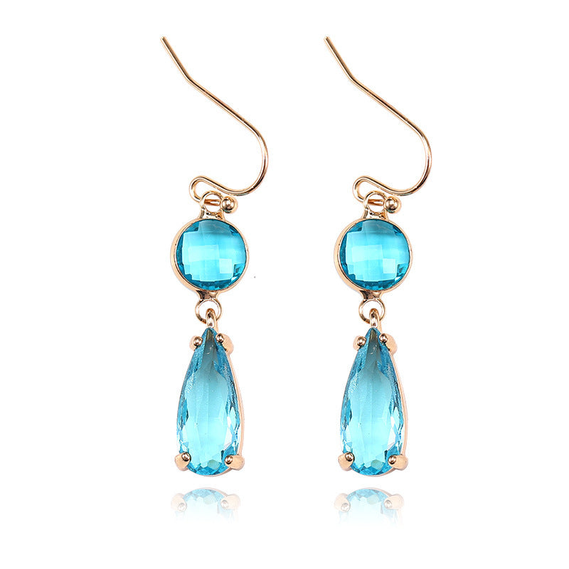 Elegant Pink & Emerald Double Drop Earrings