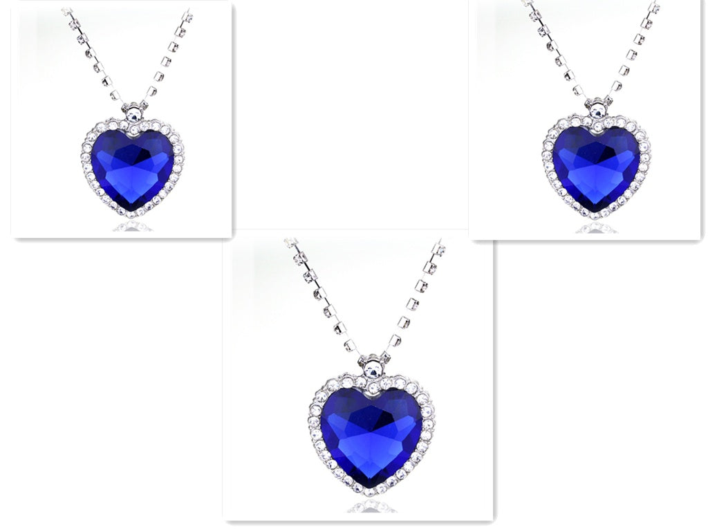 "Heart of the Sea" Crystal Pendant Necklace