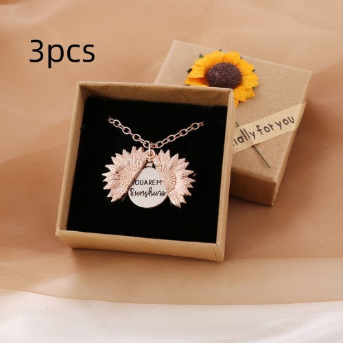 "You Are My Sunshine" Sunflower Necklace