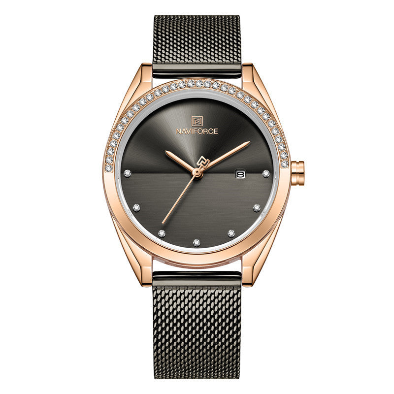 Elegant Waterproof Quartz Watch for Women with Calendar