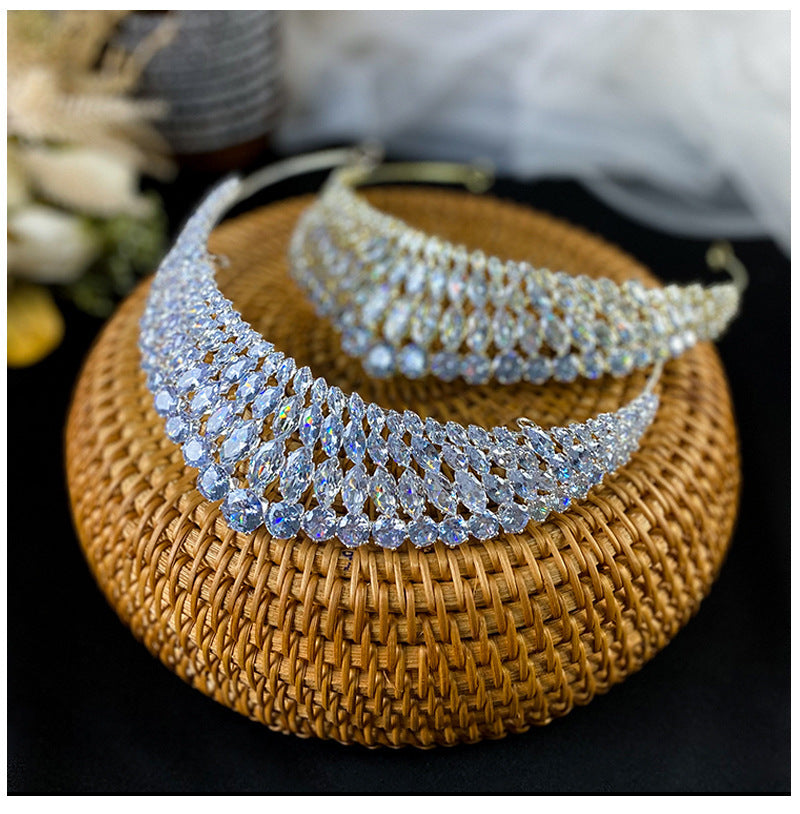 Full Diamond Zircon Queen Crown