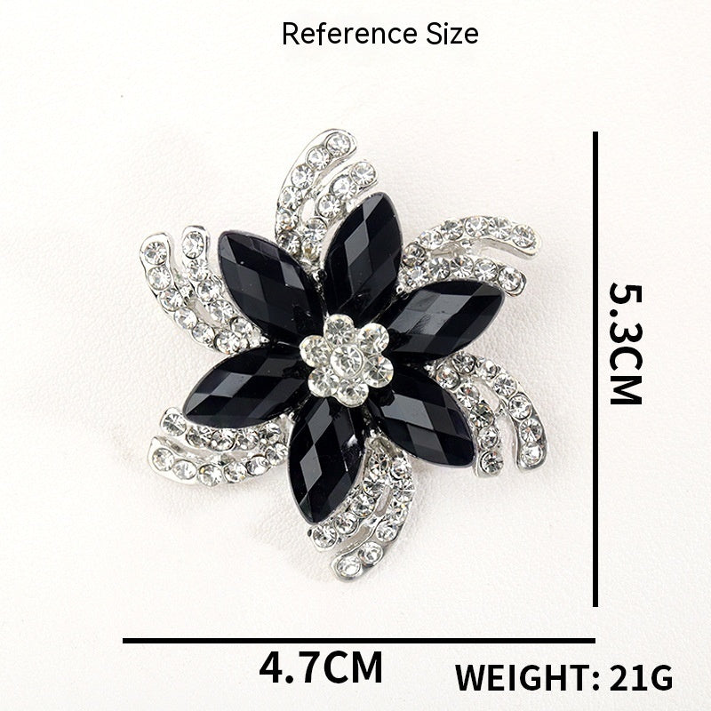Rhinestone Flower Brooch for Coats