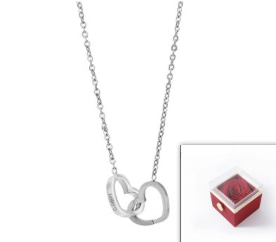 Forever Double Heart Custom Name Necklace