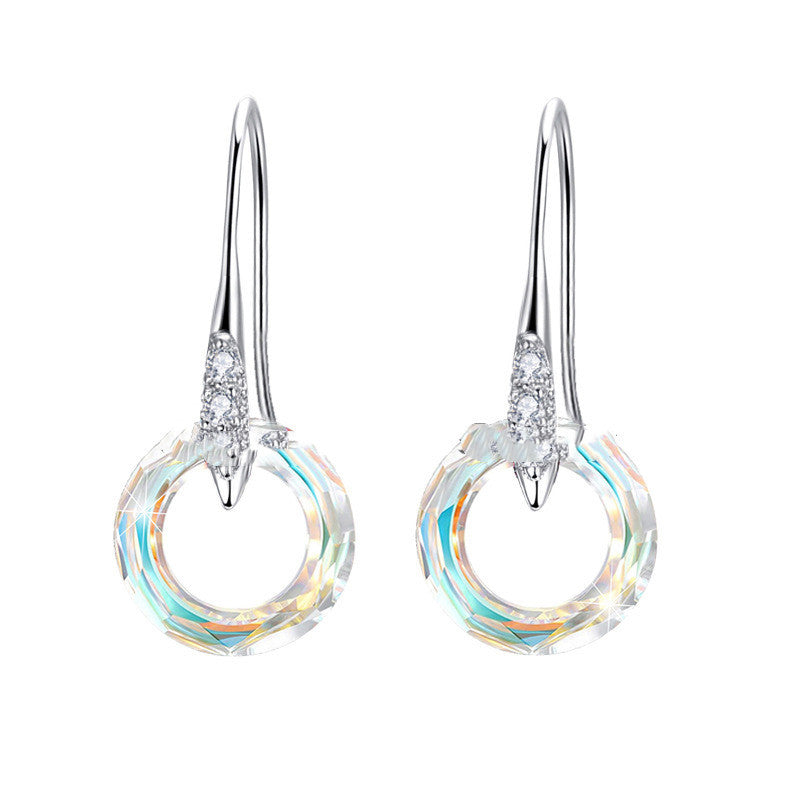 Austrian Crystal S925 Silver Universe Ear Hook Earrings