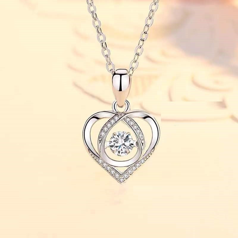 S925 Beating Heart Luxury Rhinestone Necklace