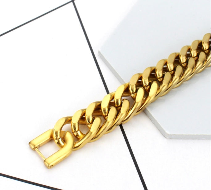 Men's Titanium Steel Double Buckle Bracelet