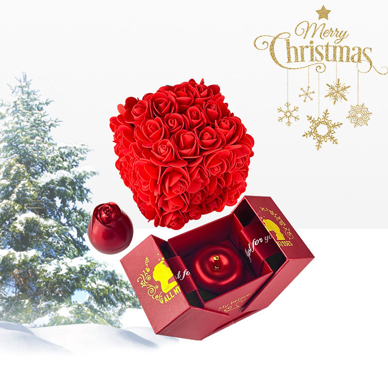 Eternal Rose & Crystal Pendant Necklace Jewelry Box Set - Valentine's Day Gift
