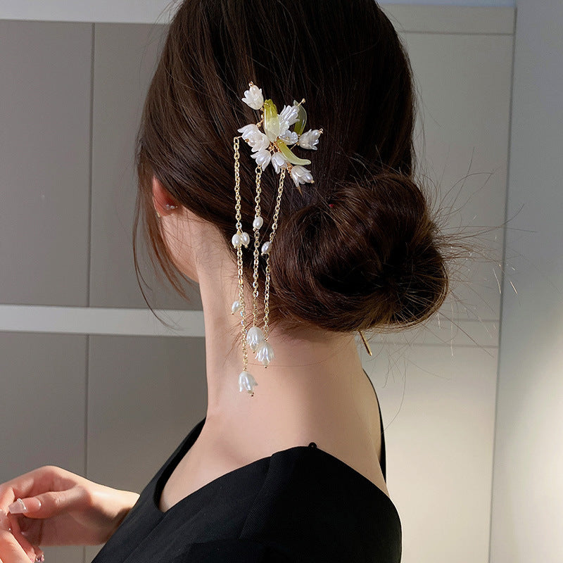 Gold Floral Fashion Hairpin