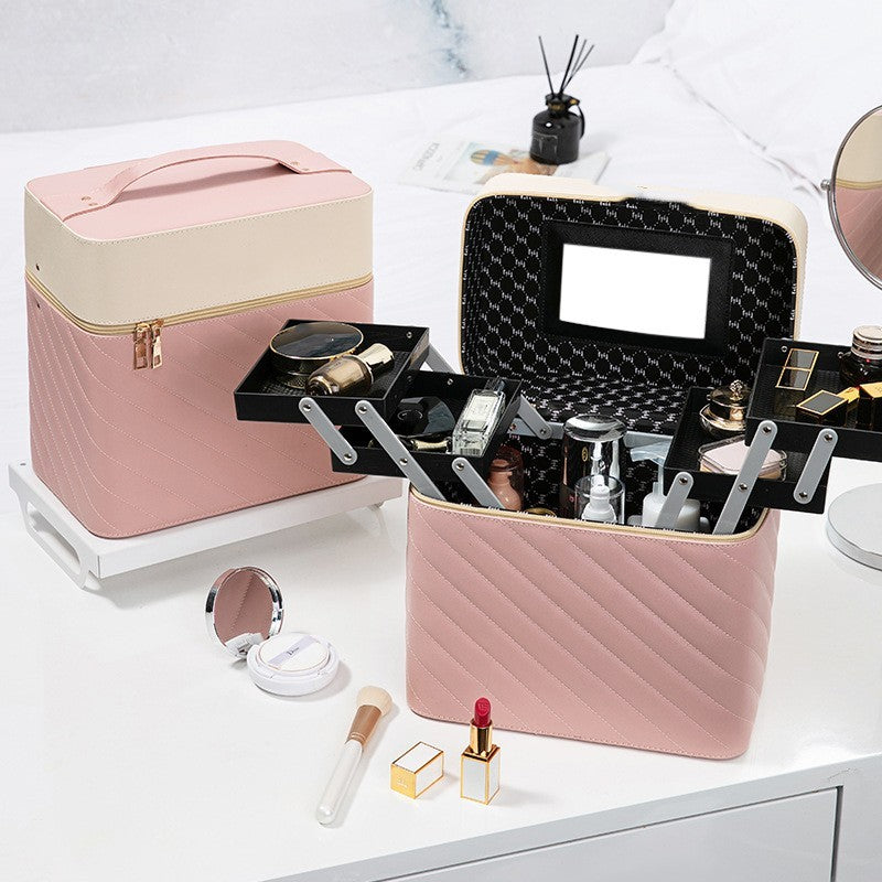 Portable Square Vertical Cosmetic and Jewelry Case