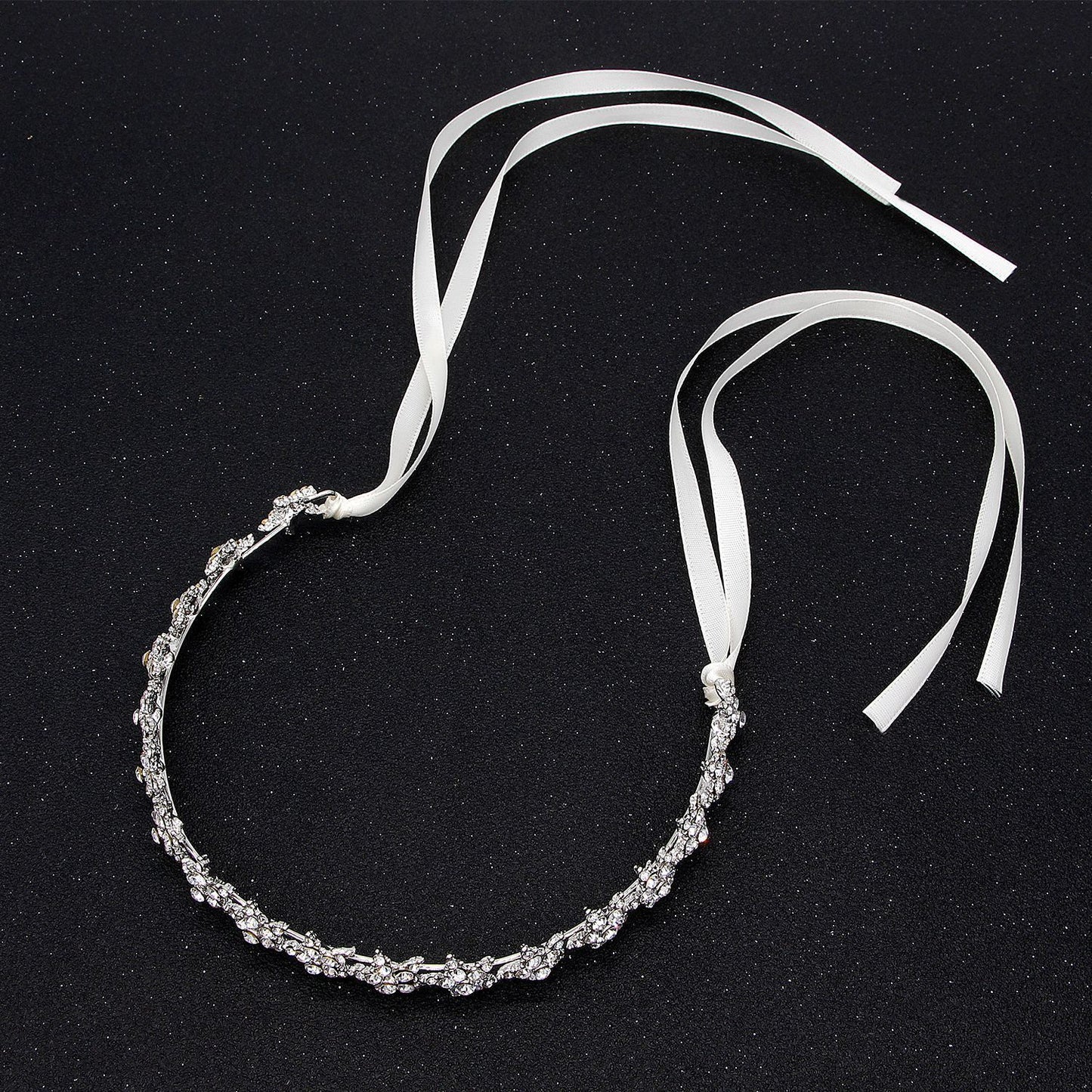 Elegant Silver Bridal Crown Headband