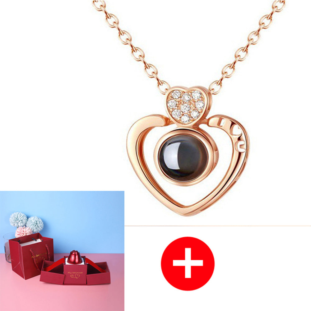 Romantic Rose & Crystal Necklace Gift Set