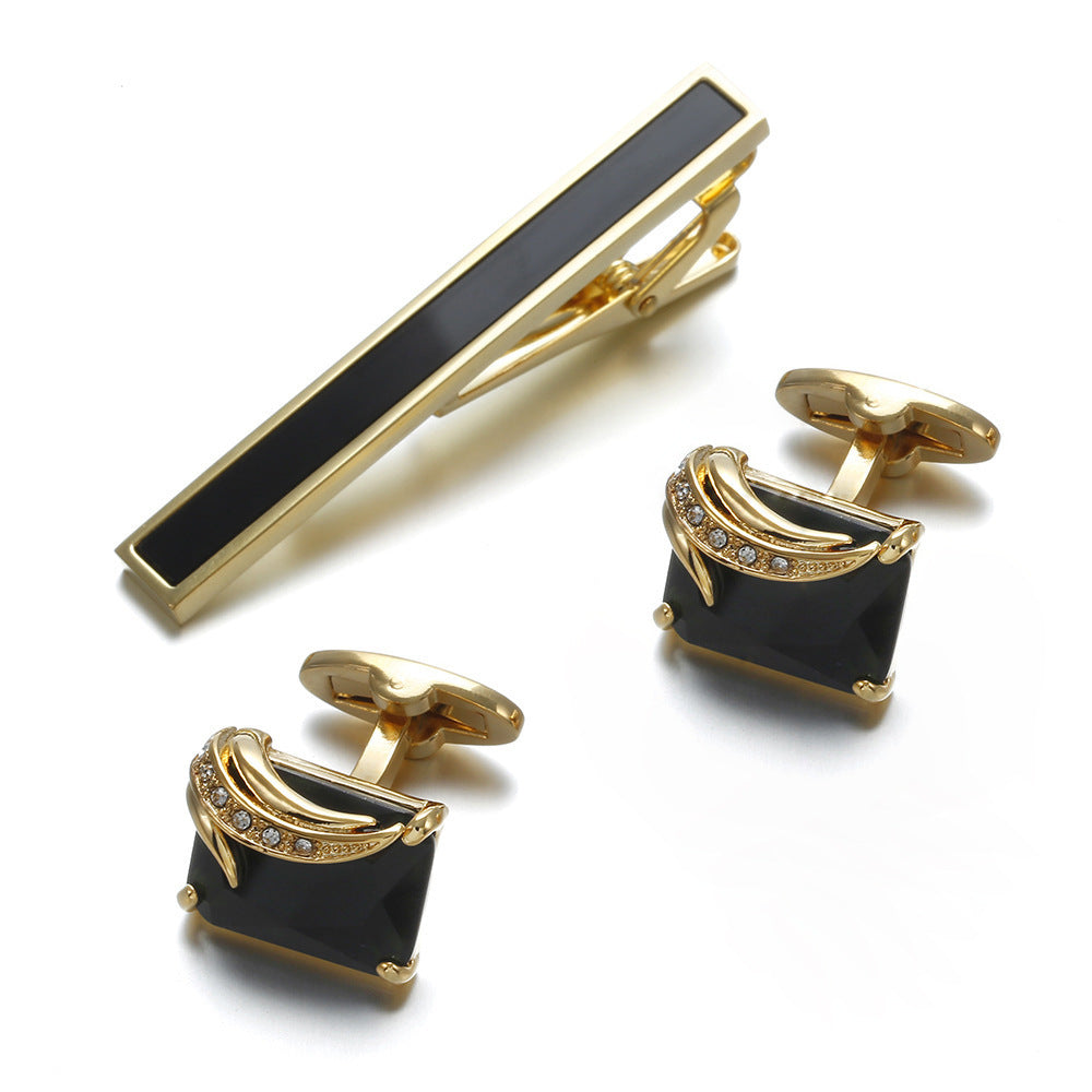 Gentleman's Gold Tie Clip & Cufflinks Set