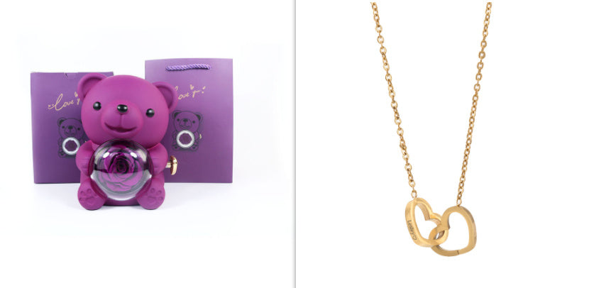 Forever Double Heart Custom Name Necklace