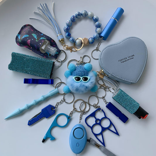 Sweet Blue Self Defense Keychain Set