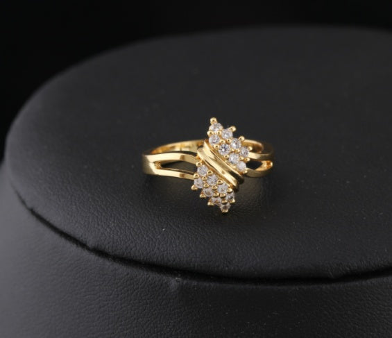 Trendy Gold Zircon Fashion Ring for Girls
