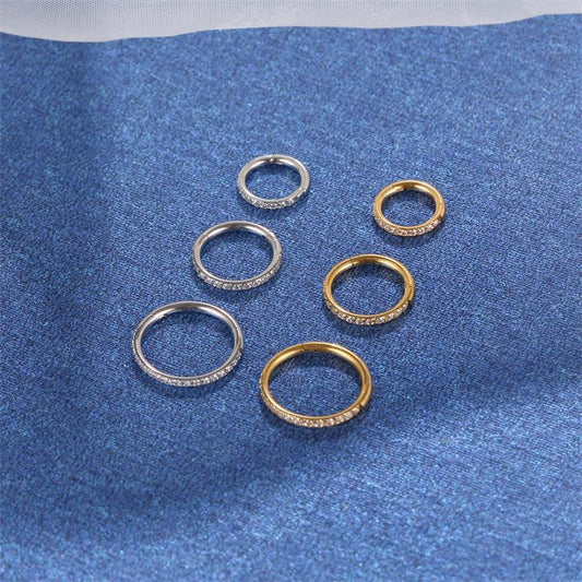 Stainless Steel Piercing Ornaments Bottom Zircon Circle Closed Ring Seamless Nose Circle Multifunctional Cartilage Earrings