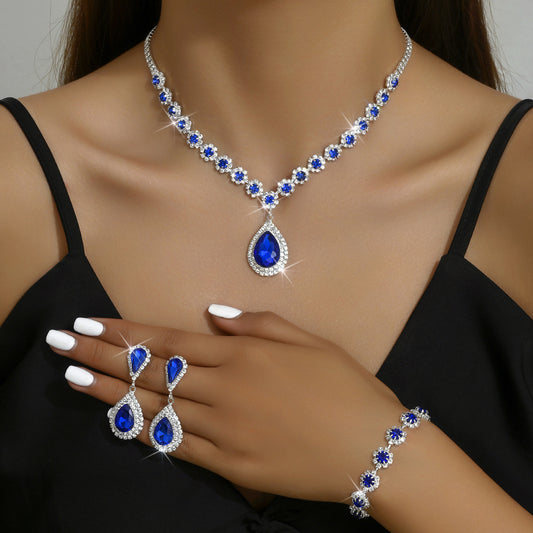 Elegant Crystal Rhinestone Bridal Jewelry Set