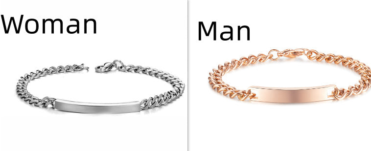 Titanium Steel Curved Plate Rose Gold Plated Men's And Women's Bracelet Bracelet