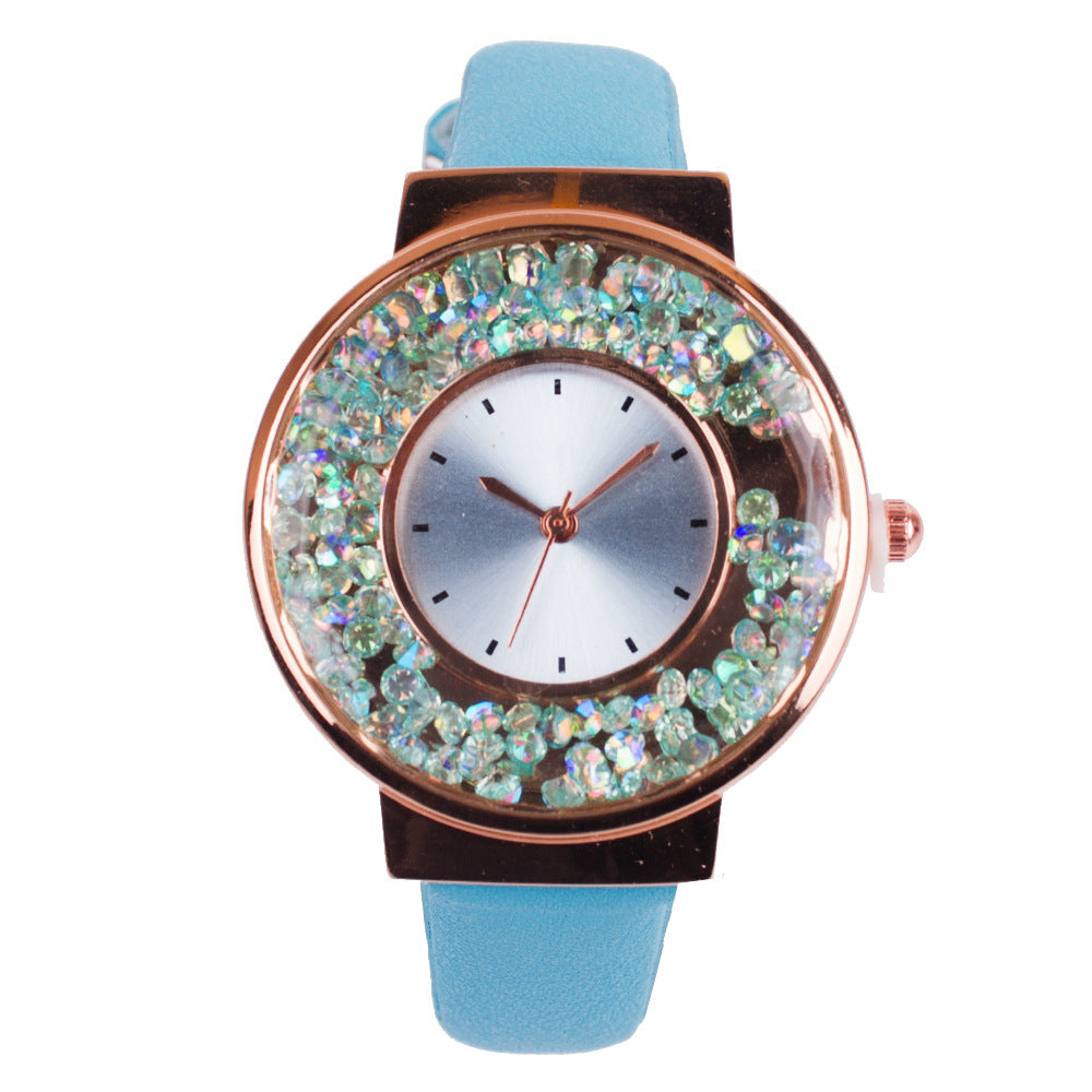 Hand Quicksand Diamond Chain Ladies Watch Set