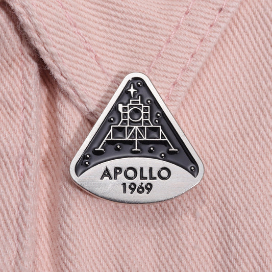 Commemorative Brooch Apollo Successful Moon Landing Badge Metal Fashion Pin