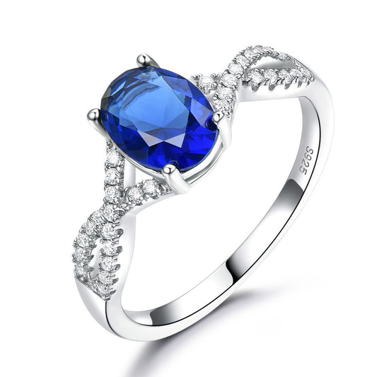 Sterling Silver Oval Nano Morganite Ring