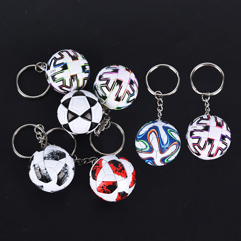 Simulation PU Mini Football Keychain Pendant