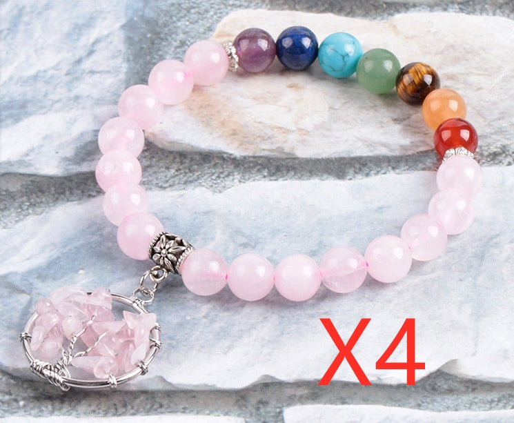 Crystal and Chakra Beaded Bracelet