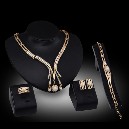 Personalized Fashion Jewelry Set Alloy Necklace Four-piece Set