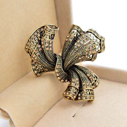 Vintage Bow Alloy Brooch Lady's Suit