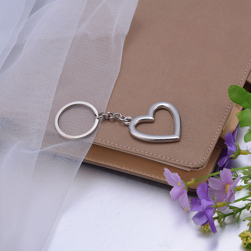 Personalized Hollow Peach Heart Keychain