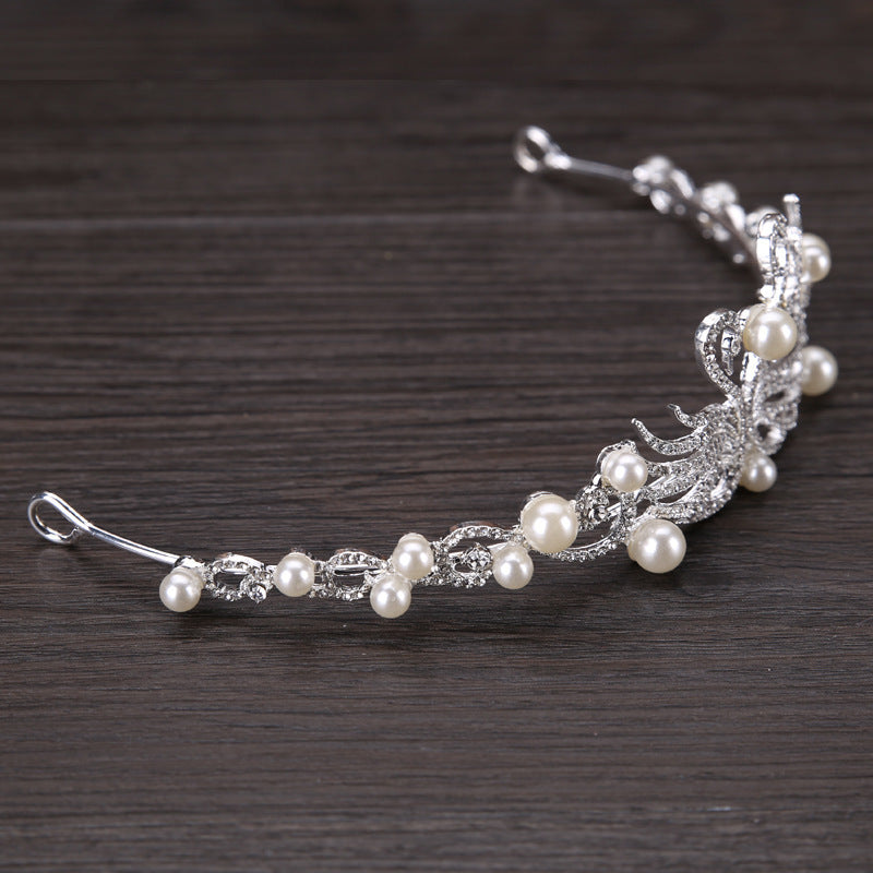 New Bridal Headdress, Pearl Swan Crown Bride