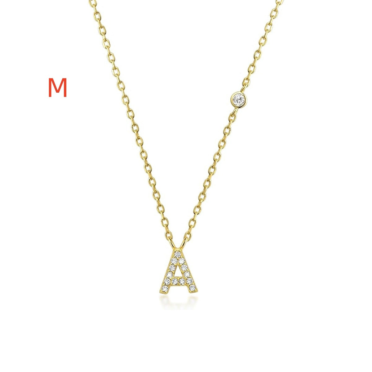 Fashion Jewelry Luxury Gold Color A-Z 26 Letters Necklace CZ Pendant For Women Cute Initials Name Necklace Fashion Party Wedding Jewelry Gift