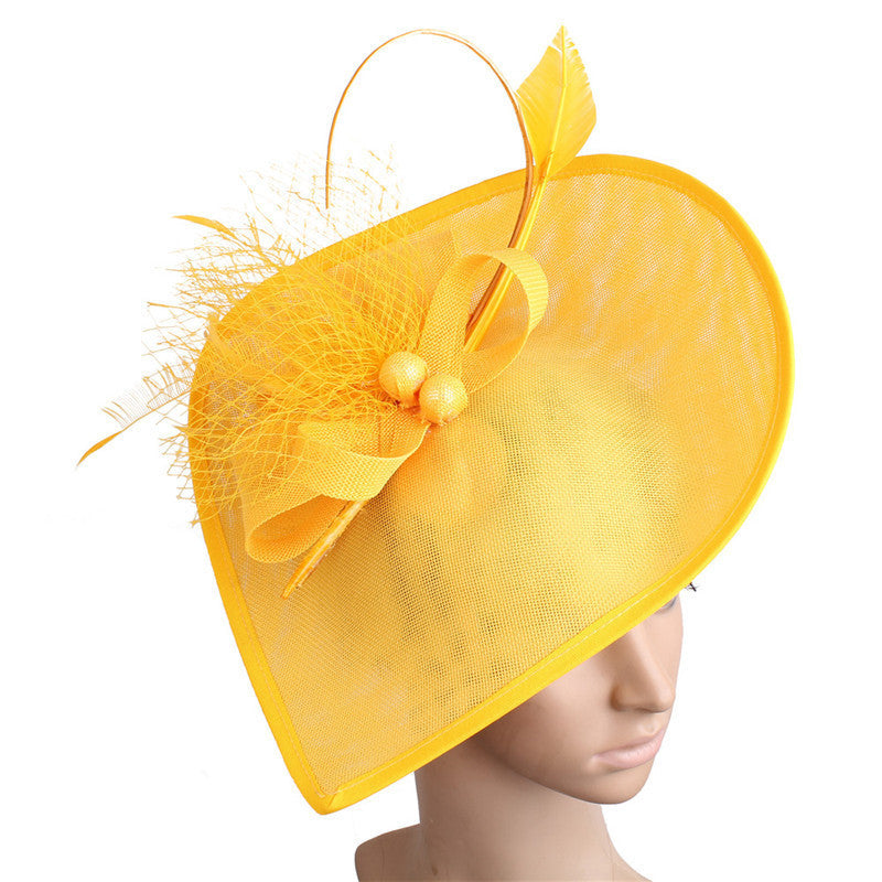 Retro Restaurant Party Headdress Ladies Banquet Hat Feather Hair Accessories