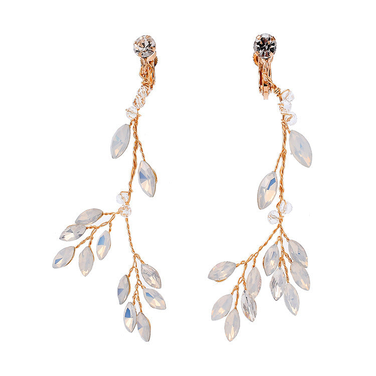 Temperament Commuter Korean Style Crystal Tassel Earrings