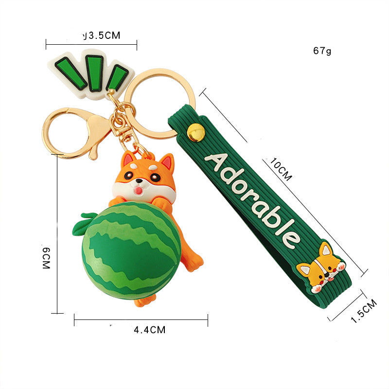 Cute Fruit Shiba Inu Cartoon Key Pendant