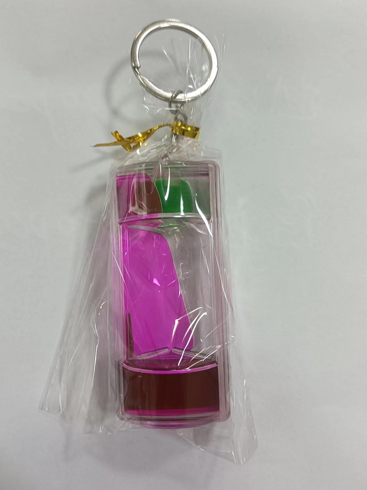 Creative Pressure Relief Double Color Liquid Oil Leakage Keychain Liquid