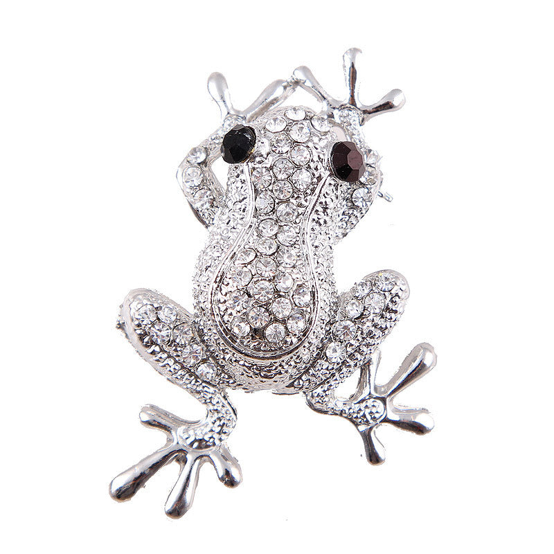 Korean Fashion Diamond Animal FROGPRINCE Brooch Female Corsage