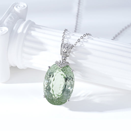 Fashionable, Light And Luxurious Natural Gem Necklace Pendant, Advanced S925 Sterling Silver