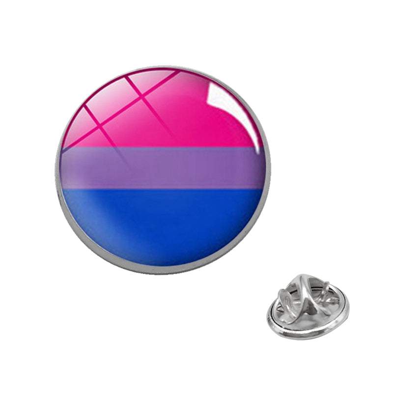 LGBT Pride Rainbow Glass Brooches Pins Lesbians Gays Bisexuals Transgender Round Badge Lapel Pin Jewelry