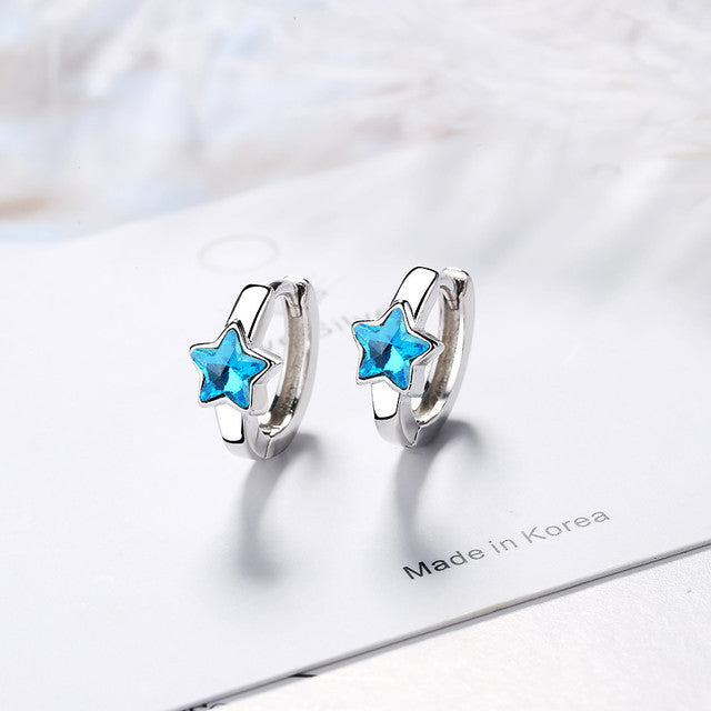 Blue Five-pointed Star Ear Buckle Clavicle Chain