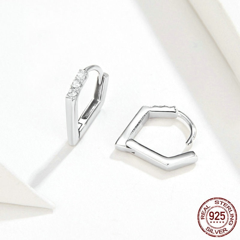 925 Silver Irregular Geometric Earrings