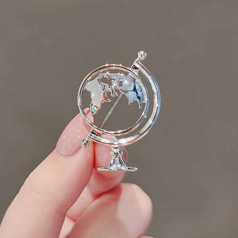 Creative Personality Hollow Globe Alloy Brooch